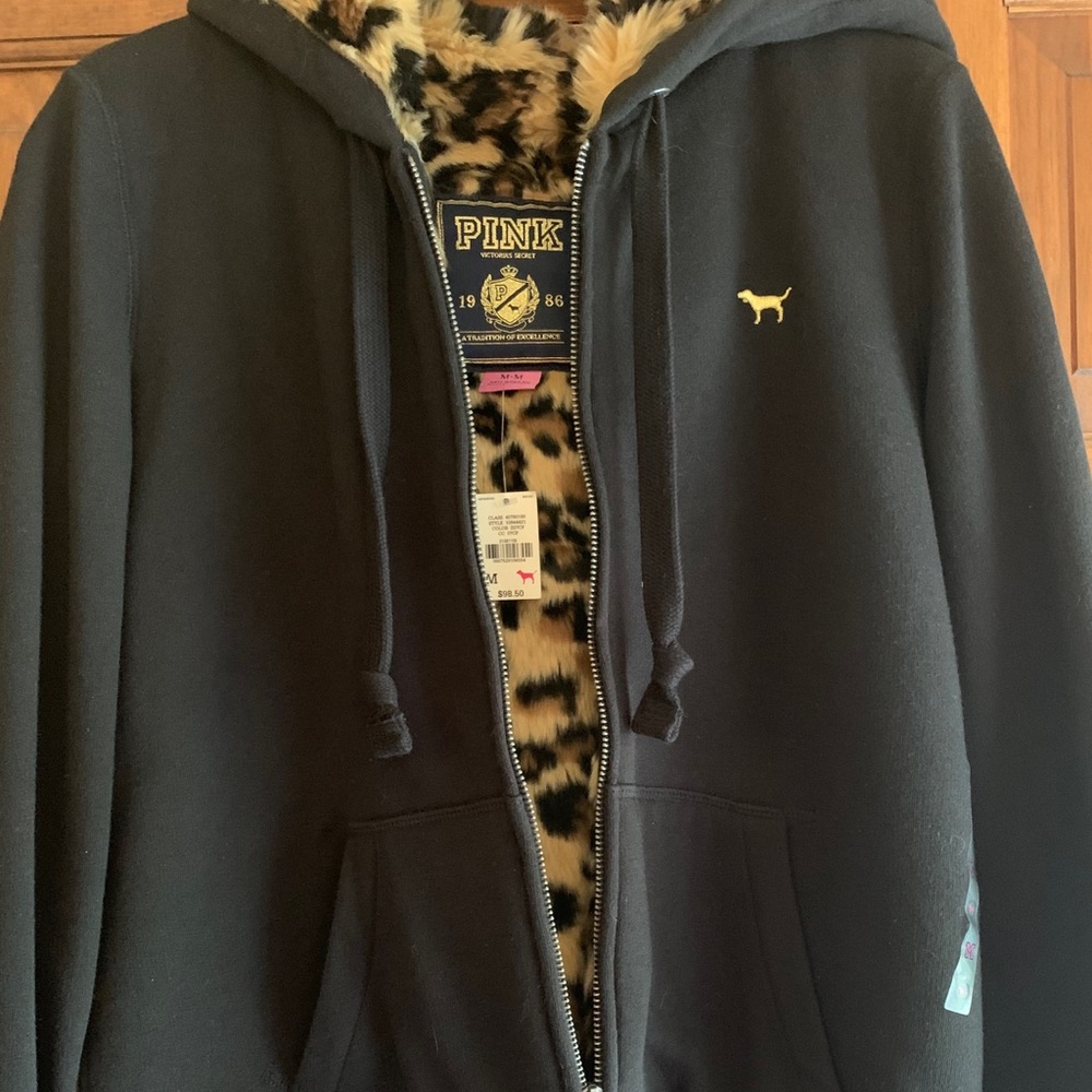 NWT PINK Victoria’s Secret Leopard Sweatshirt